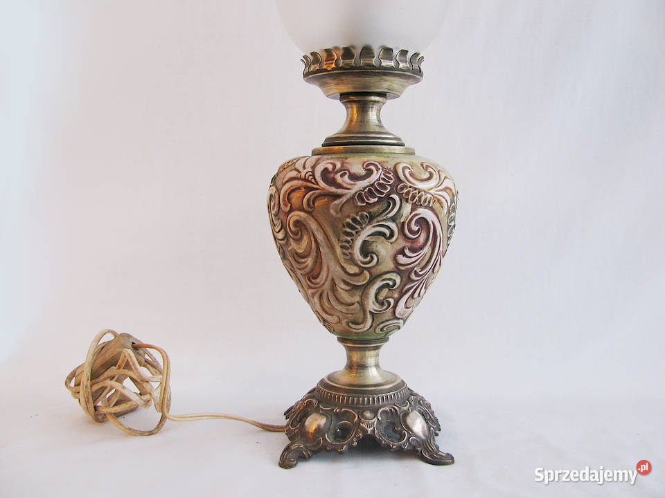 Piękna Stara Ceramiczna Lampka Antyk