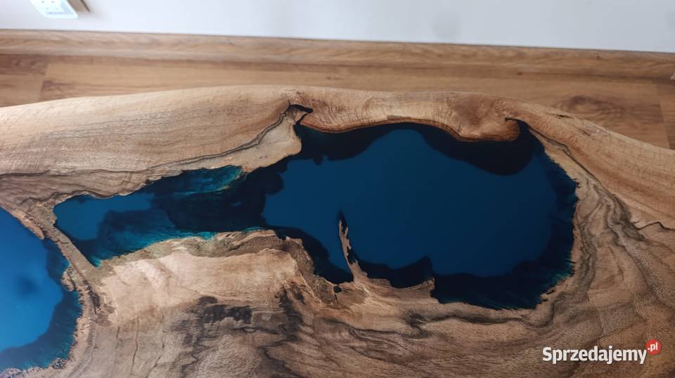 Stolik kawowy orzech żywica epoksydowa Unikalny Przemyśl