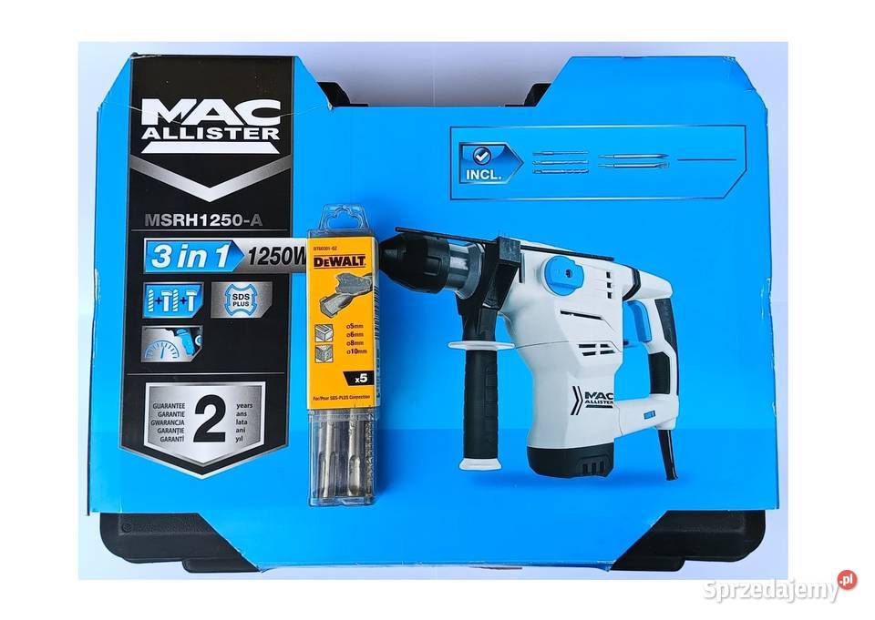 Młotowiertarka MacAllister SDS plus 1250 W 45J Młoty udarowe Dęblin sprzedam