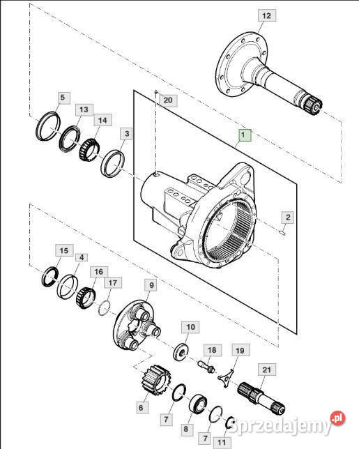 John Deere 6110 oś tylna zwolnica obudowa