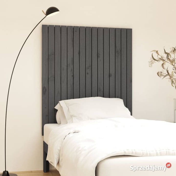 Wezgłowie łóżka szare 955x3x110 lite drewno