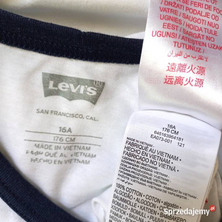 Tshrit biały r SM kolor Levis bawełna 100 Unisex Białystok sprzedam