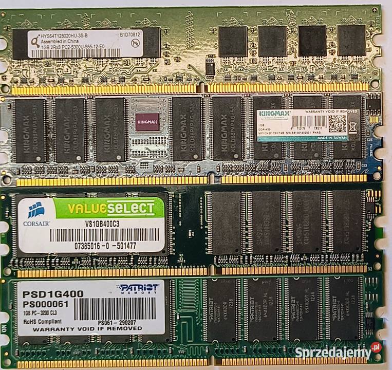 Kości 1GB komplety i pojedyncze sztuki Bielsko-Biała sprzedam