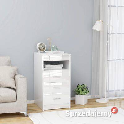 Komoda biała z połyskiem 40x50x76 materiał