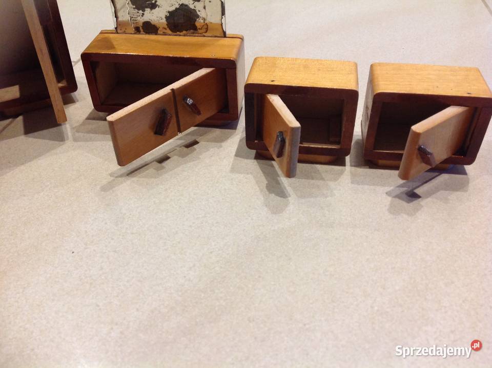 Mebelki Drewniane Vintage Lalek Sypialnia lata Nowa Sól