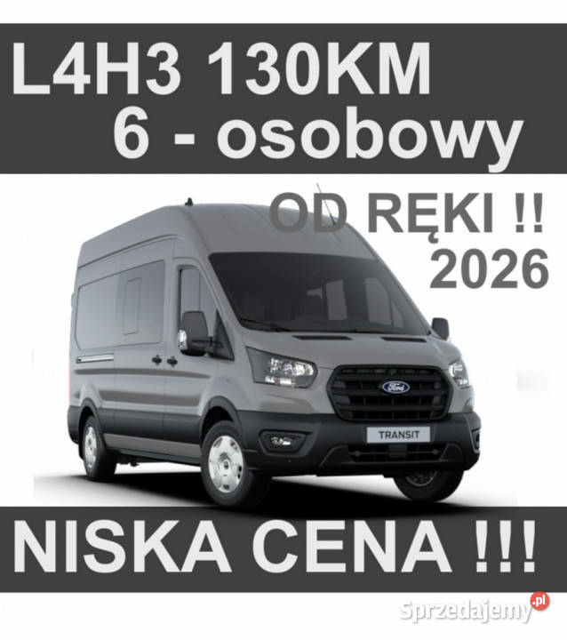 Ford Transit L4H3 130 Super Niska Dostępny ręki szary Szczecinek