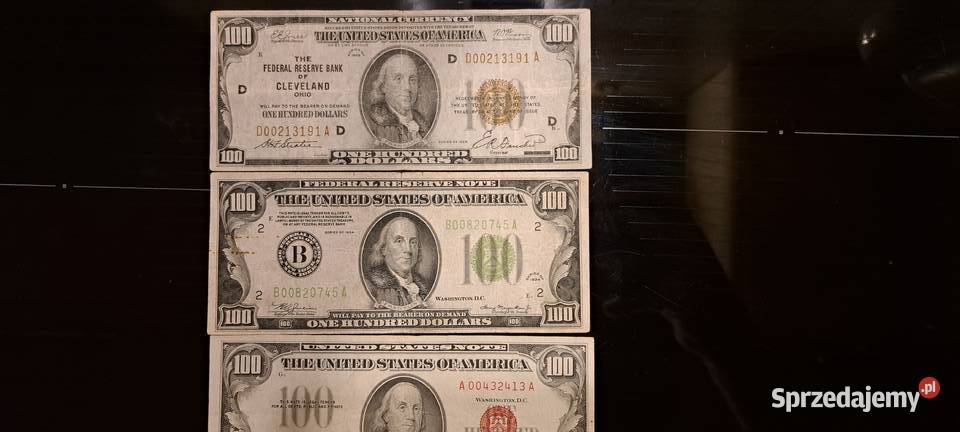 zbiór 100 usd dolar banknot Warszawa