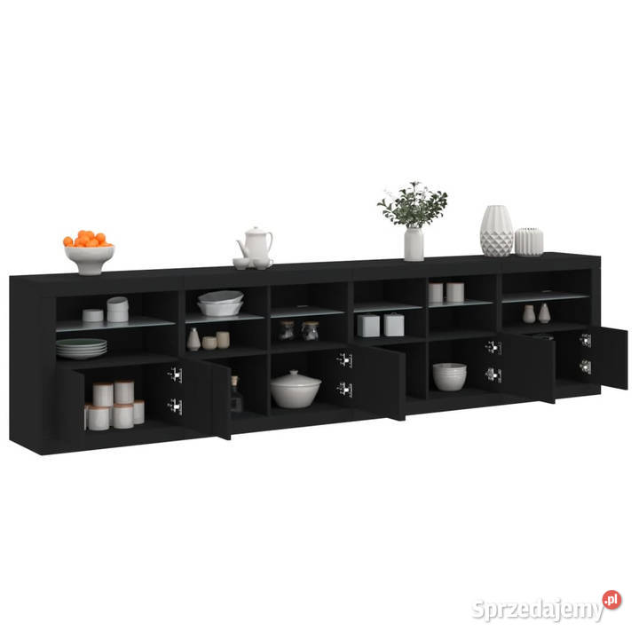 Szafka z oświetleniem LED czarna 283x37x67 Warszawa