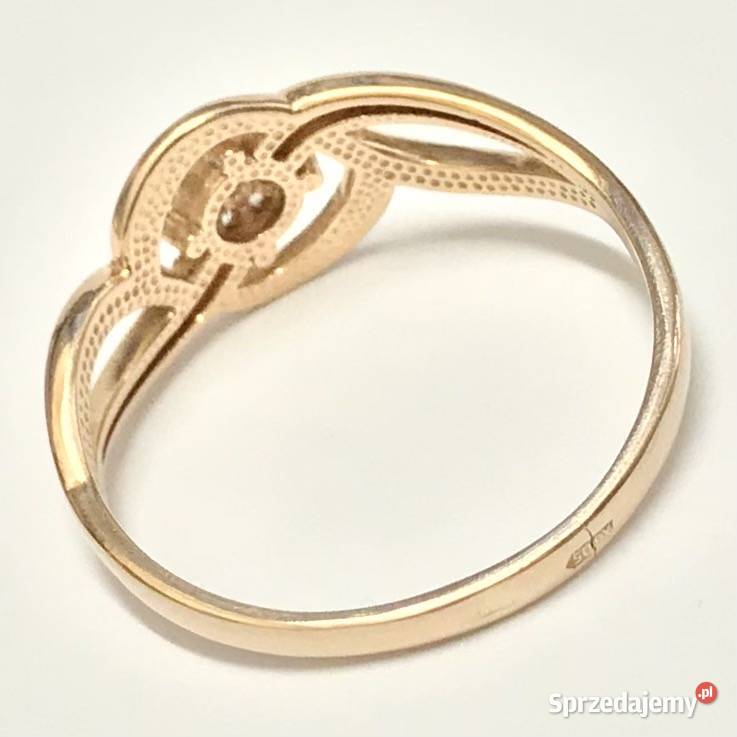 PIERŚCIONEK z RÓŻOWEGO złota 585 14K AŻUROWY r15 Warszawa