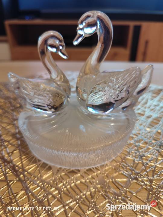 Figurka szklana łabędzie Ruda Śląska sprzedam