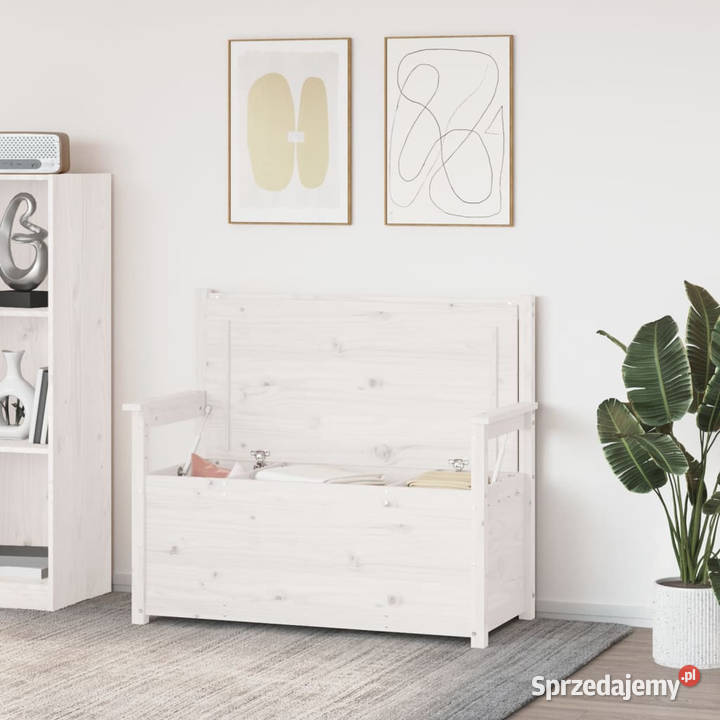 Ławka biała 1125x515x965 lite drewno sosnowe Warszawa