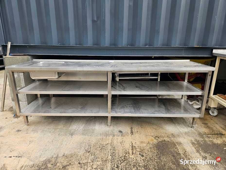 Stół ze zlewem i półkami stal nierdzewna długość śląskie Góra sprzedam