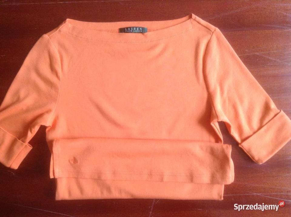 Bluzka damska z dzianiny 100 baw S RALPH LAUREN pomarańczowy Bluzki i koszule sprzedam