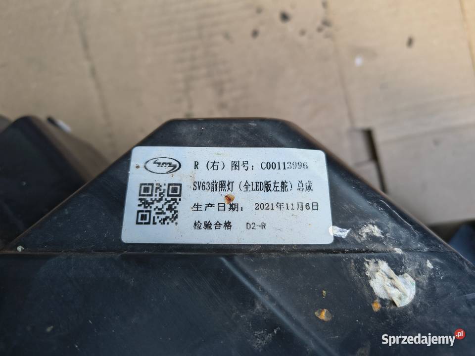 lampa reflektor przód full led prawa maxus Przemyśl sprzedam