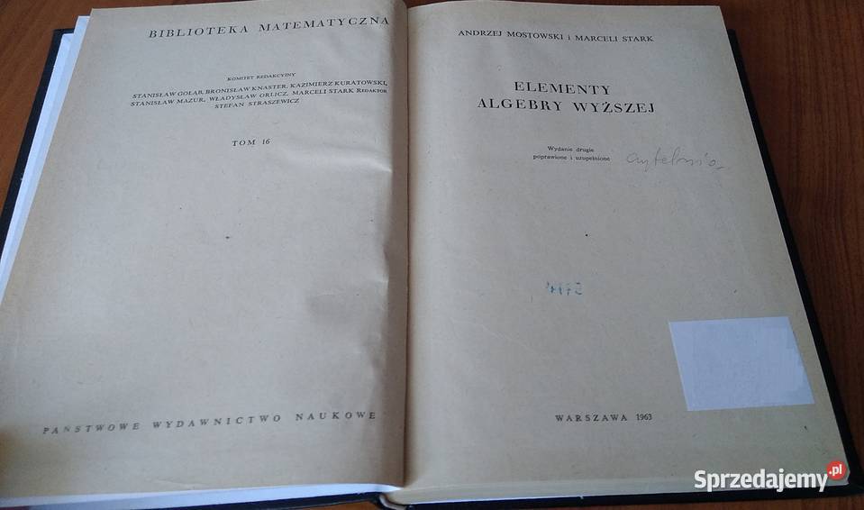 Elementy Algebry Wyższej Mostowski Stark pomorskie Gdańsk