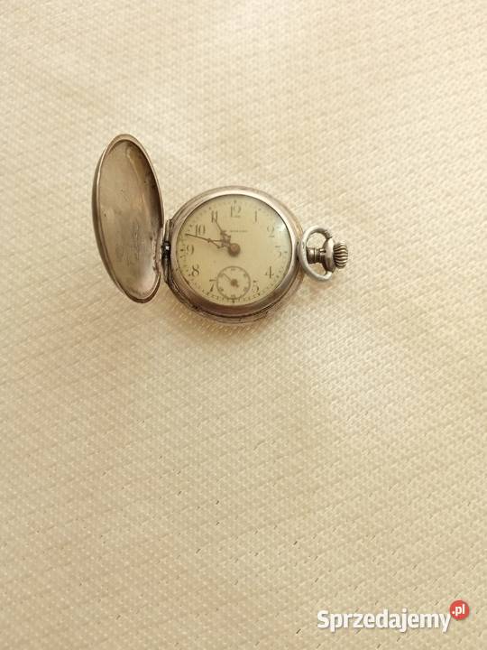 A.moser Zegarek sprawny srebrny kieszonkowy zegarek
