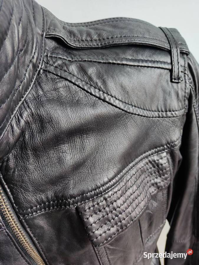 Kurtka skórzana męska Bershka czarna Głuchołazy