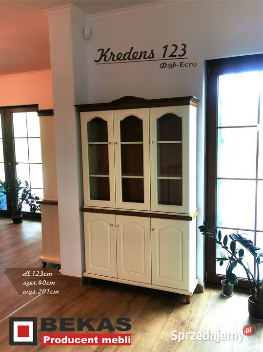 Biała Prowansalska Witryna 120 z Dębowym Blatem 50cm małopolskie sprzedam