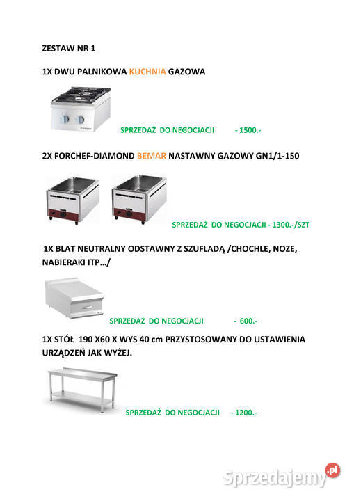 Nierdzewne wyposażenie lokalu gastronomicznego Bytom