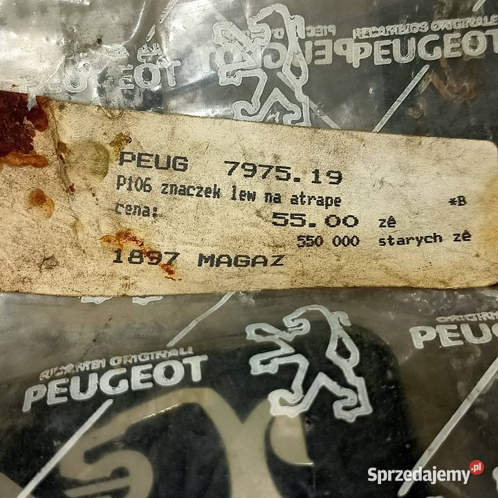 Peugeot 106 Emblemat na grill ORYGINAŁ NOS Emblematy Katowice