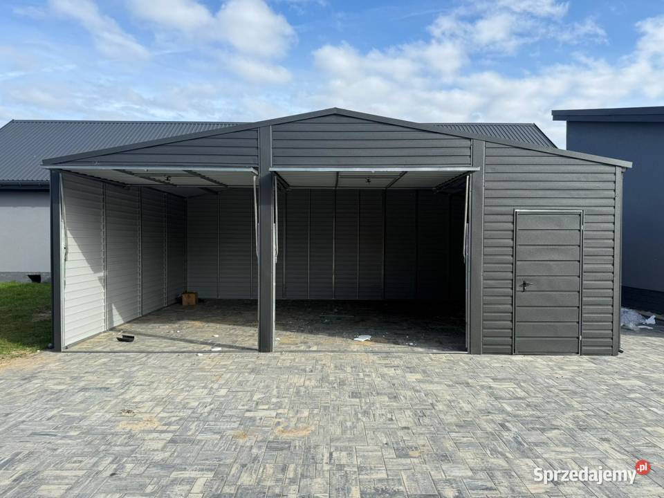 Garaż blaszany dwustanowiskowy 8x6 Dach Warszawa