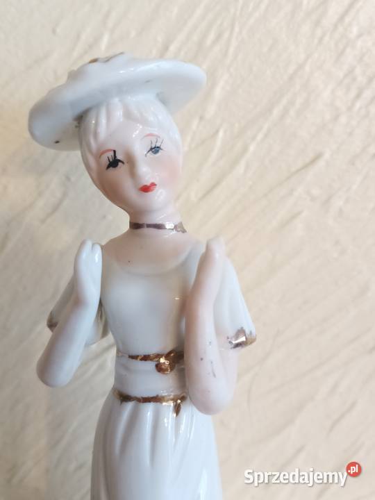Figurka porcelana DAMA KOBIETA W KAPELUSZU Porcelana i szkło Zamość