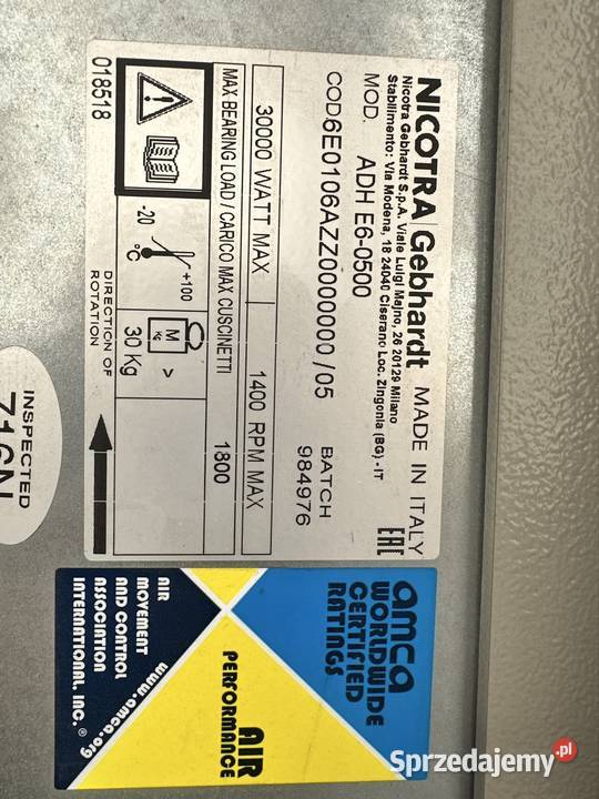 Wentylator przemysłowy 15 KW Siedlce
