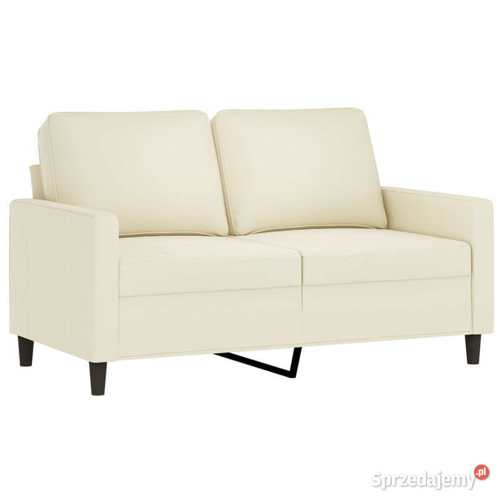 Sofa 2osobowa kremowy 120 tapicerowana aksamitem