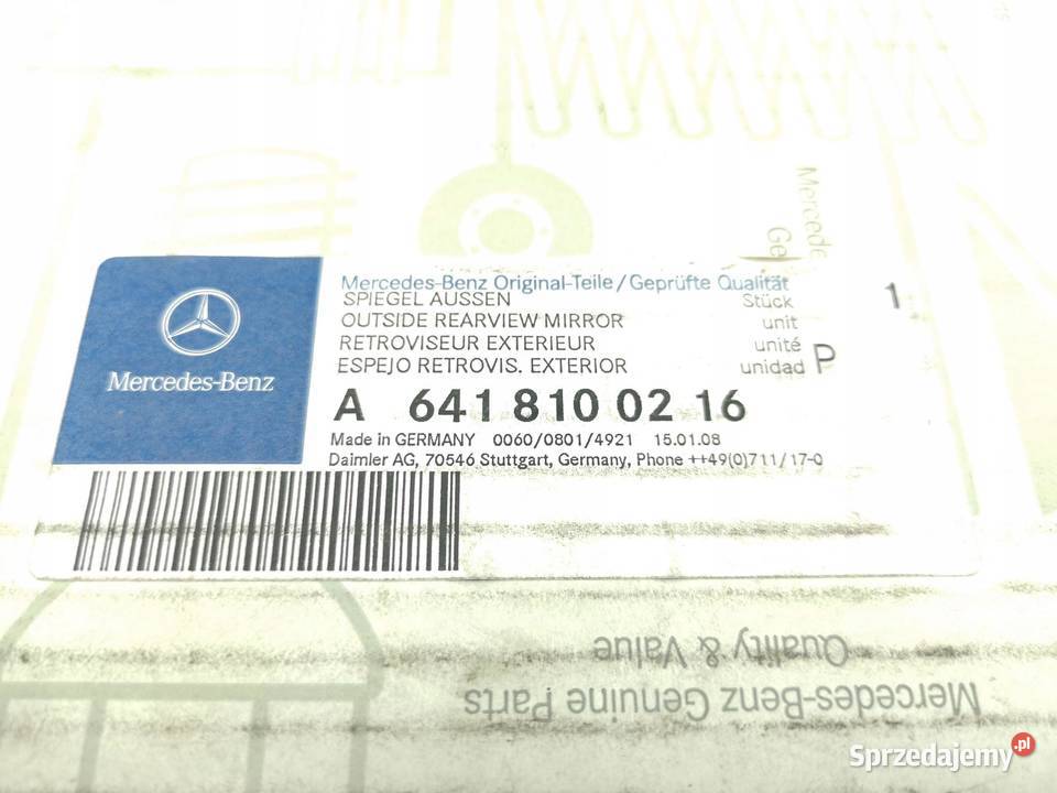 LUSTERKO wsteczne MERCEDES MK SK A6418100216 ciężarowe