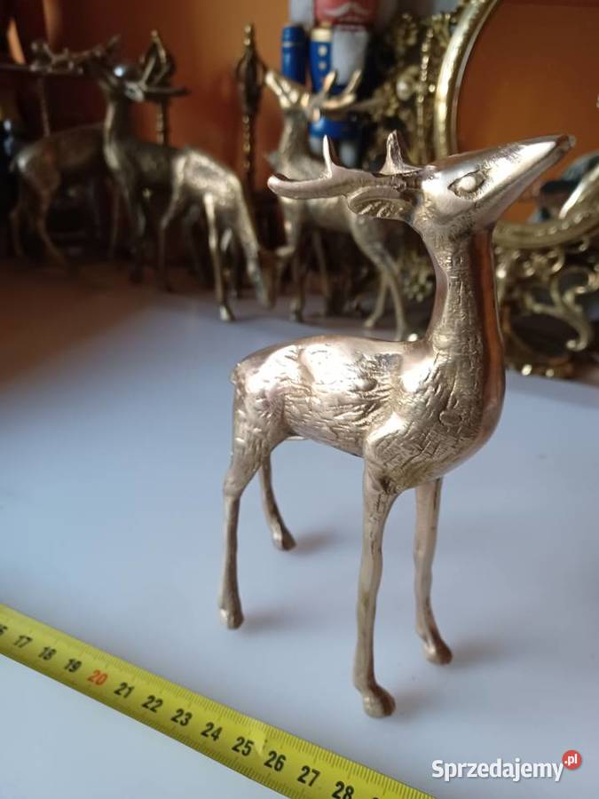 Piękna mosiężna figura jelonka Poznań sprzedam