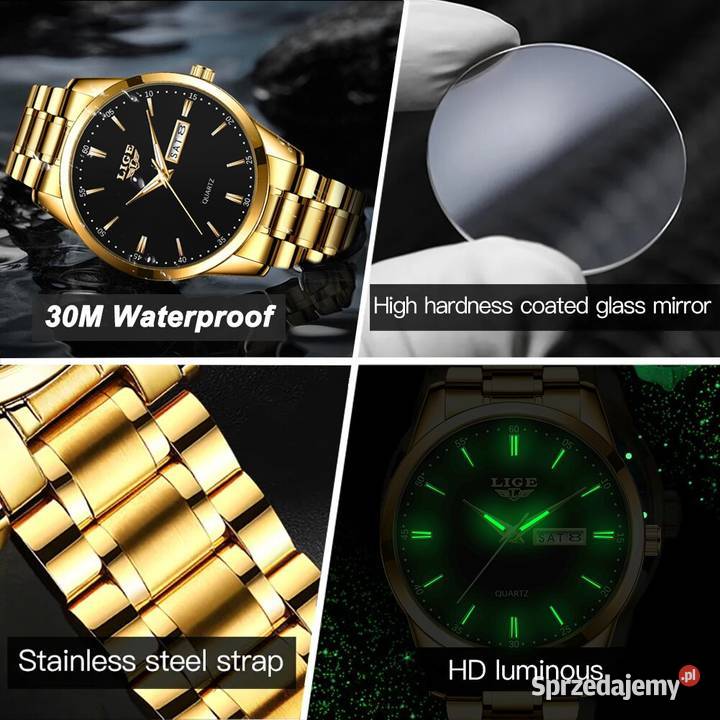 Zegarek męski klasyczny złoty garniturowiec