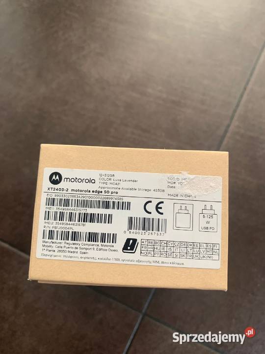 Nowy Motorola Edge 50 Pro 12512GB fioletowy sprzedam