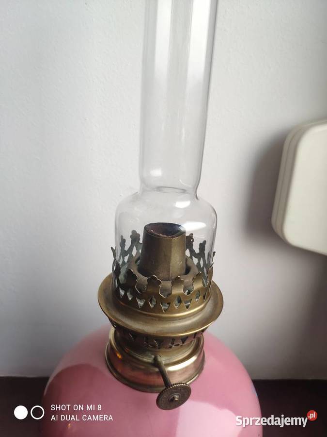 Stara francuska porcelanowa lampa naftowa 53 Kraków sprzedam