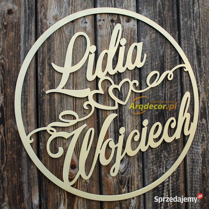 Duże koło z imionami pary młodej dekoracje