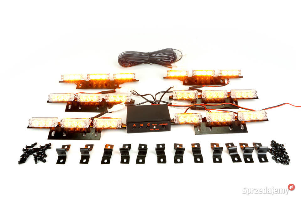 LAMPA STROBOSKOP LED 6 X 9 POMARAŃCZOWA Wierzchowo