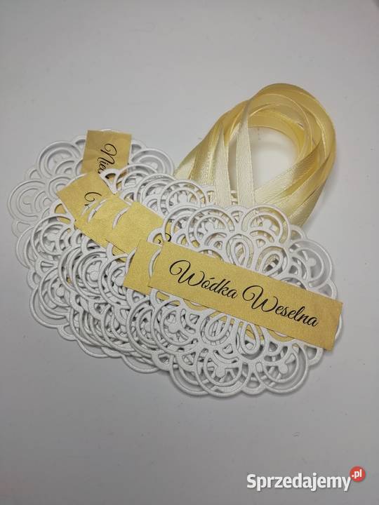 Białe złote kremowe Zawieszki na wódkę weselną Legnica