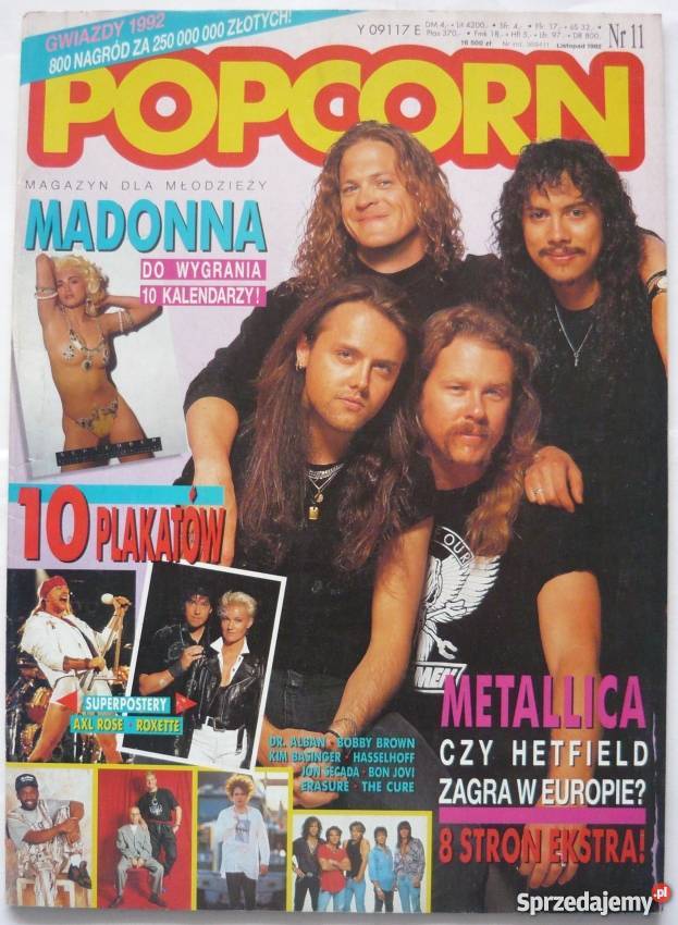 POPCORN 11 1992 METALLICA Warszawa