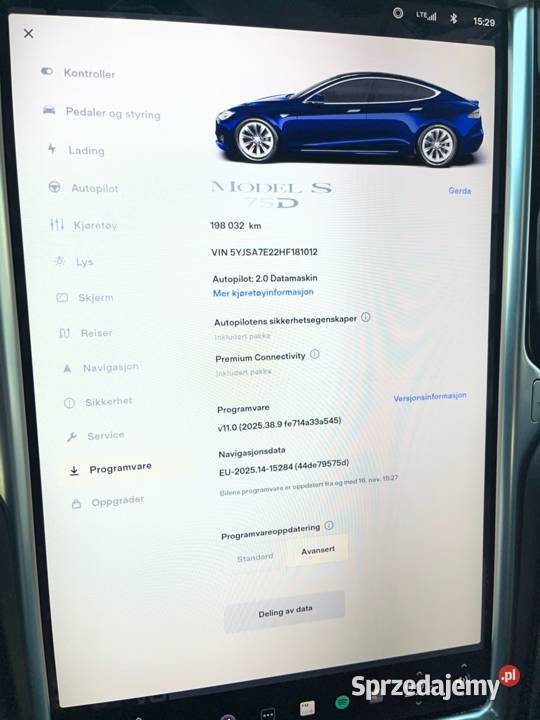 Tesla s 75d 4x4 SC01 Szczecin