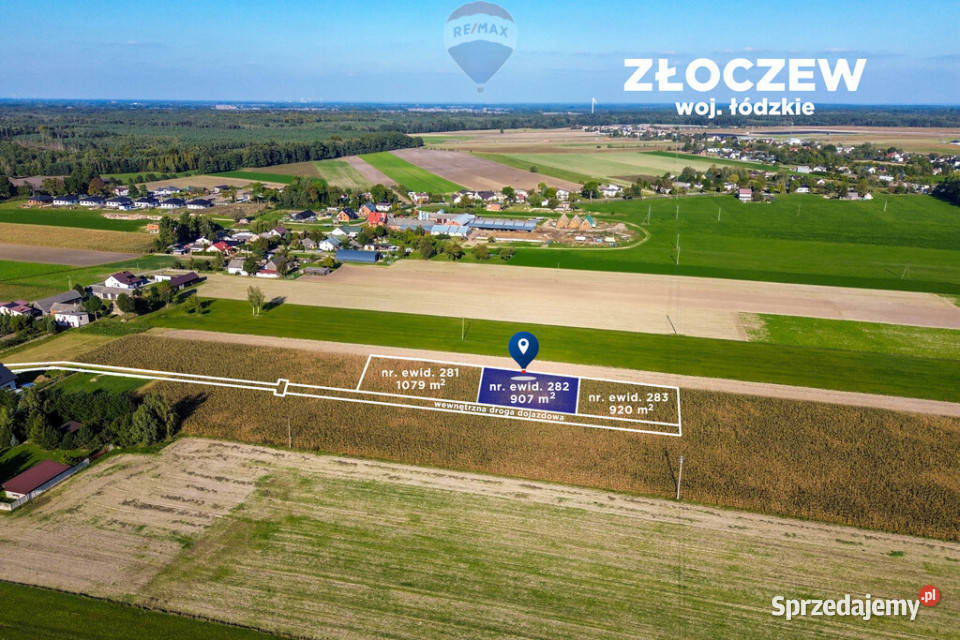Działka z warunkami zabudowy 907 m Złoczew