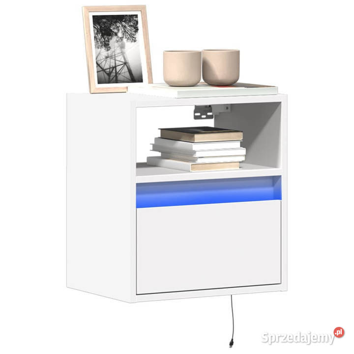 Ścienna szafka TV z LED biała 41x31x45 WM852313 Warszawa