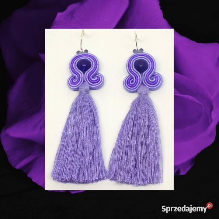 KOLCZYKI SUTASZ FIOLETOWE Warszawa