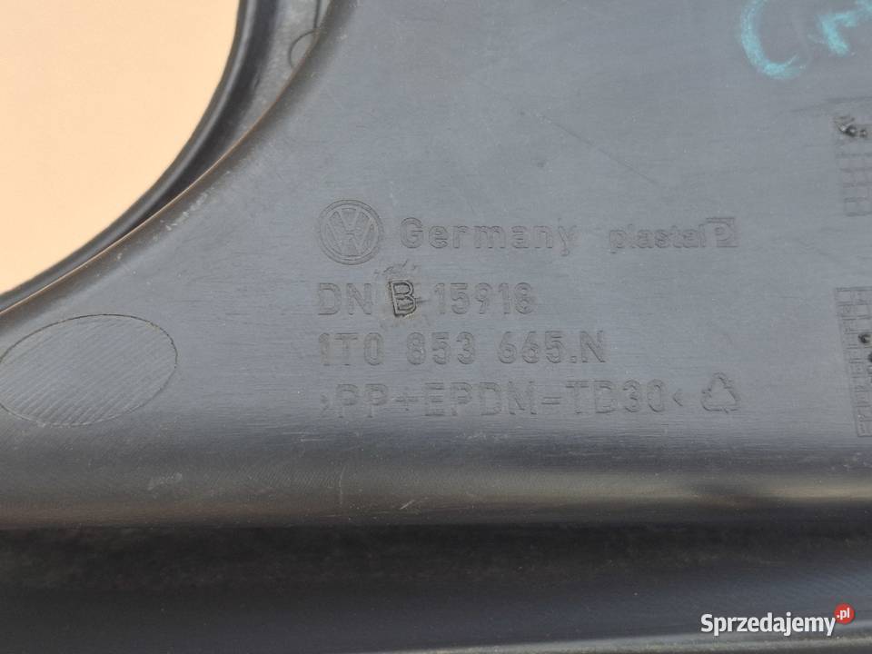 VW CADDY TOURAN 1015 KRATKA ZDERZAKA HALOGENU Atrapy Bieleń