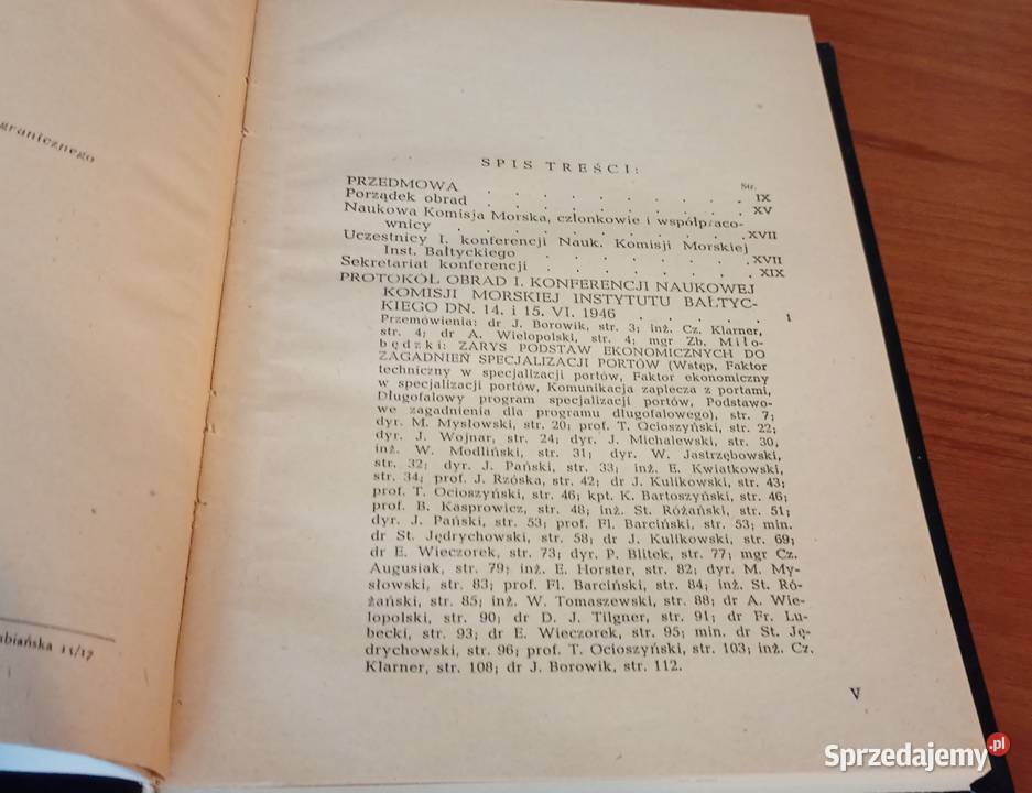 Specjalizacja polskich portów morskich protokół Rok wydania 1946 Gdańsk