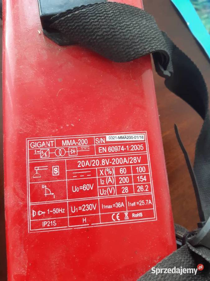 Spawarka inwertorowa GIGANT MMA200A z długimi mazowieckie Ostrołęka