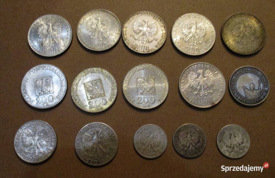 monety srebrne 15 sztuk Toruń sprzedam