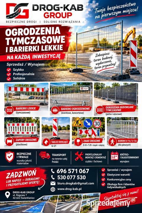 Odgrodzenia budowlane tymczasowe Świerklaniec