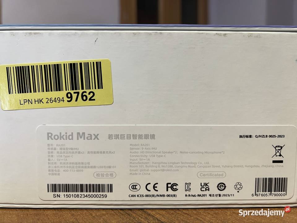 Okulary AR Rokid Glasses RA201 Niebieski KINO w Kuklice