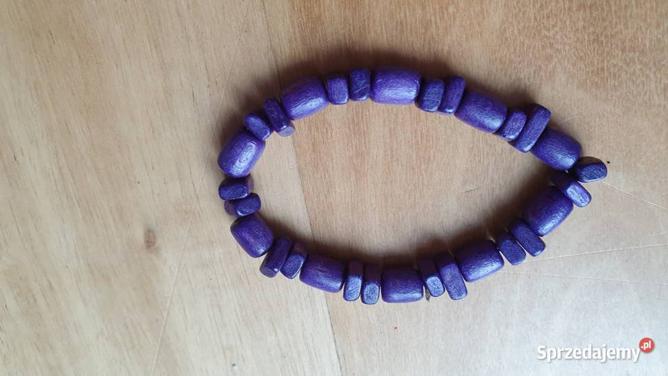 drewniana fioletowa bransoletka nowa nienoszona mazowieckie Warszawa