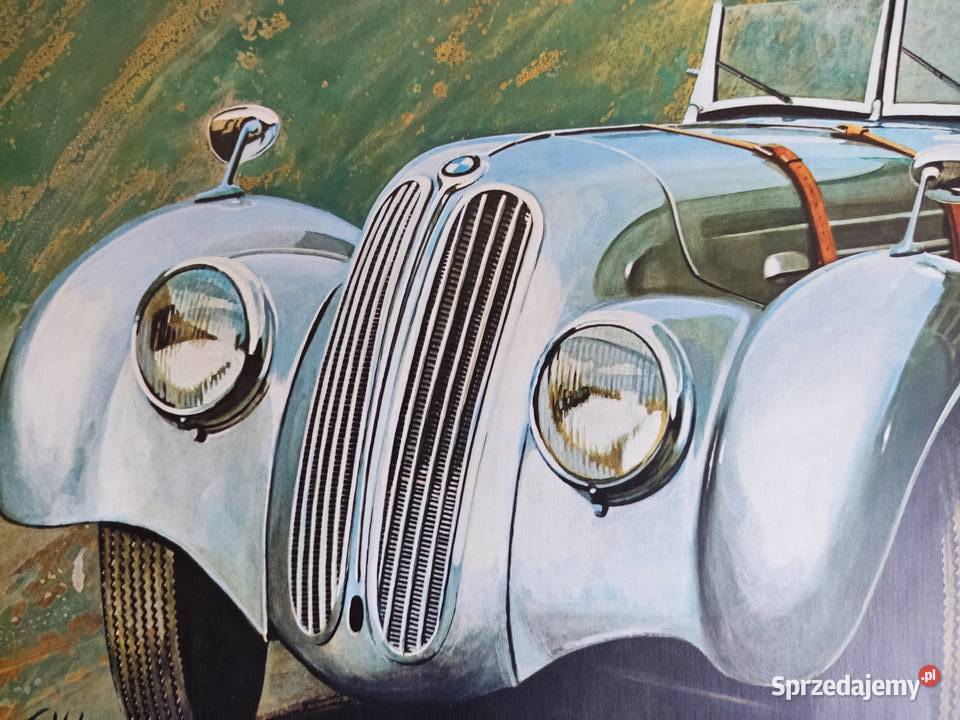 Plakat kolekcjonerski BMW 328 z 1938 roku Pozostałe Głuchołazy