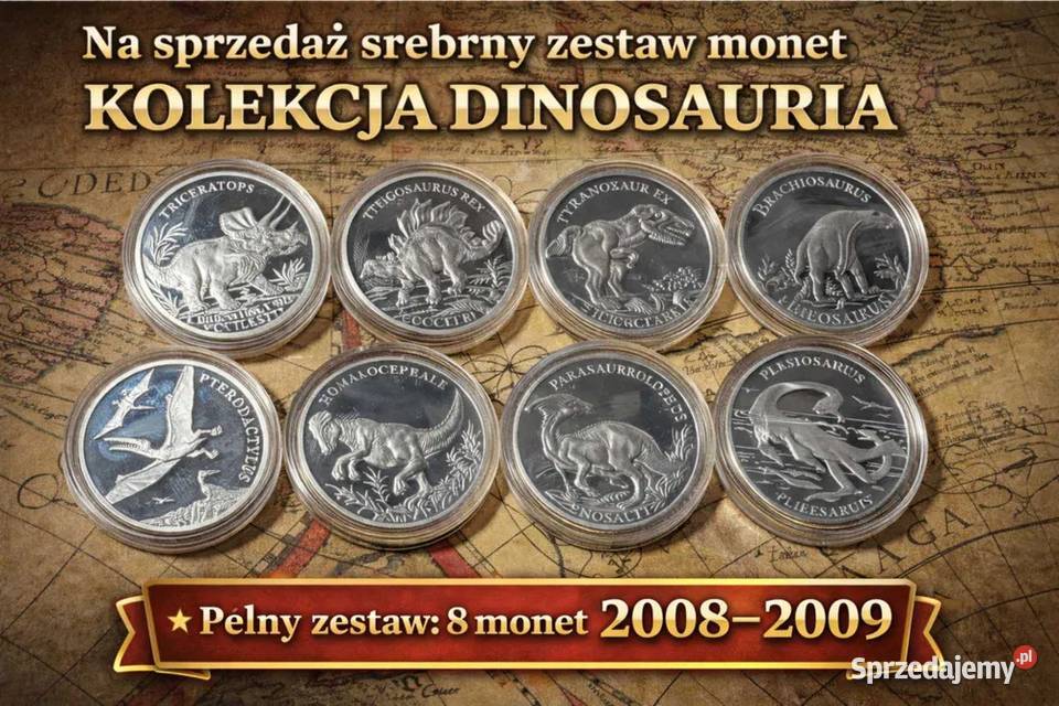 1046 g czystego srebra Kolekcja DINOSAURIA 8 Warszawa